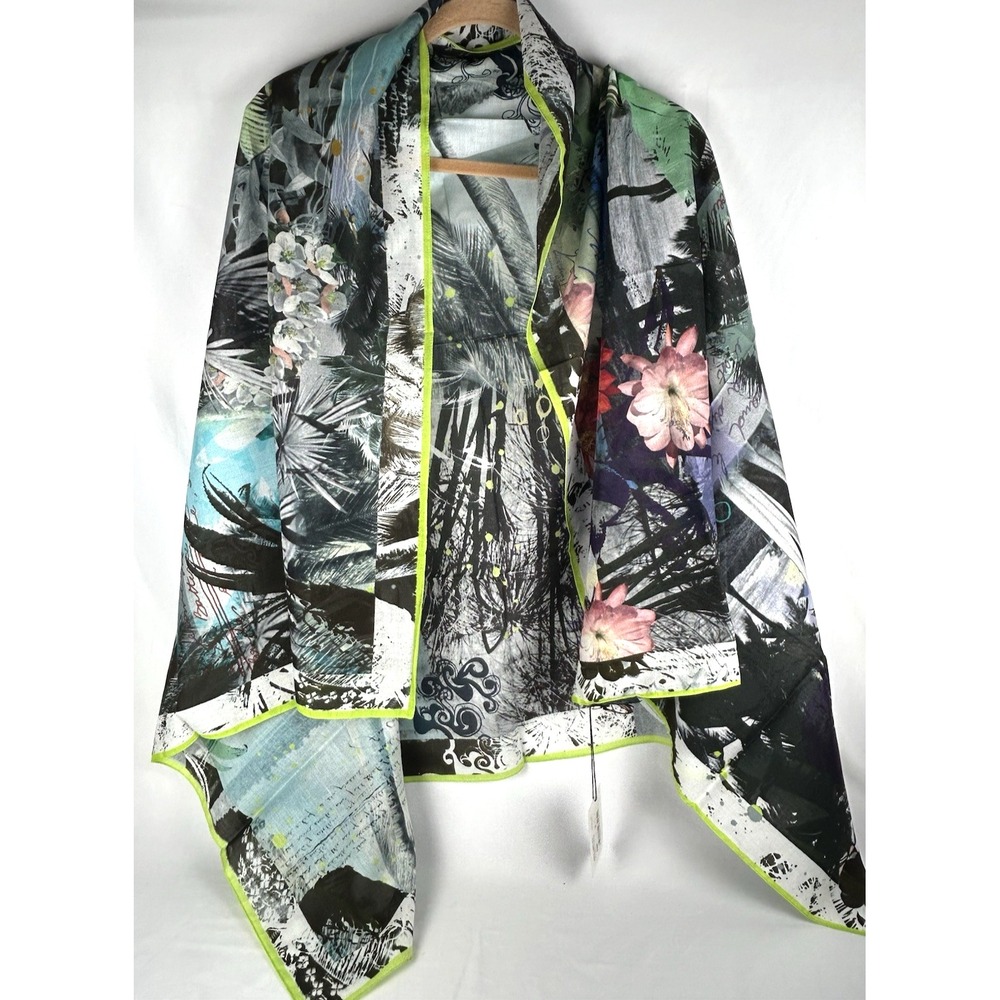 NWT Paul Smith Large Palm Tree Floral Beach Sarong Shawl Scarf Italy Cotton